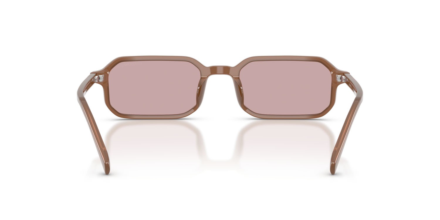 Occhiali da sole Emporio Armani EA 4253U (627173) colore opalino lucido marrone chiaro forma rettangolare lenti rosa