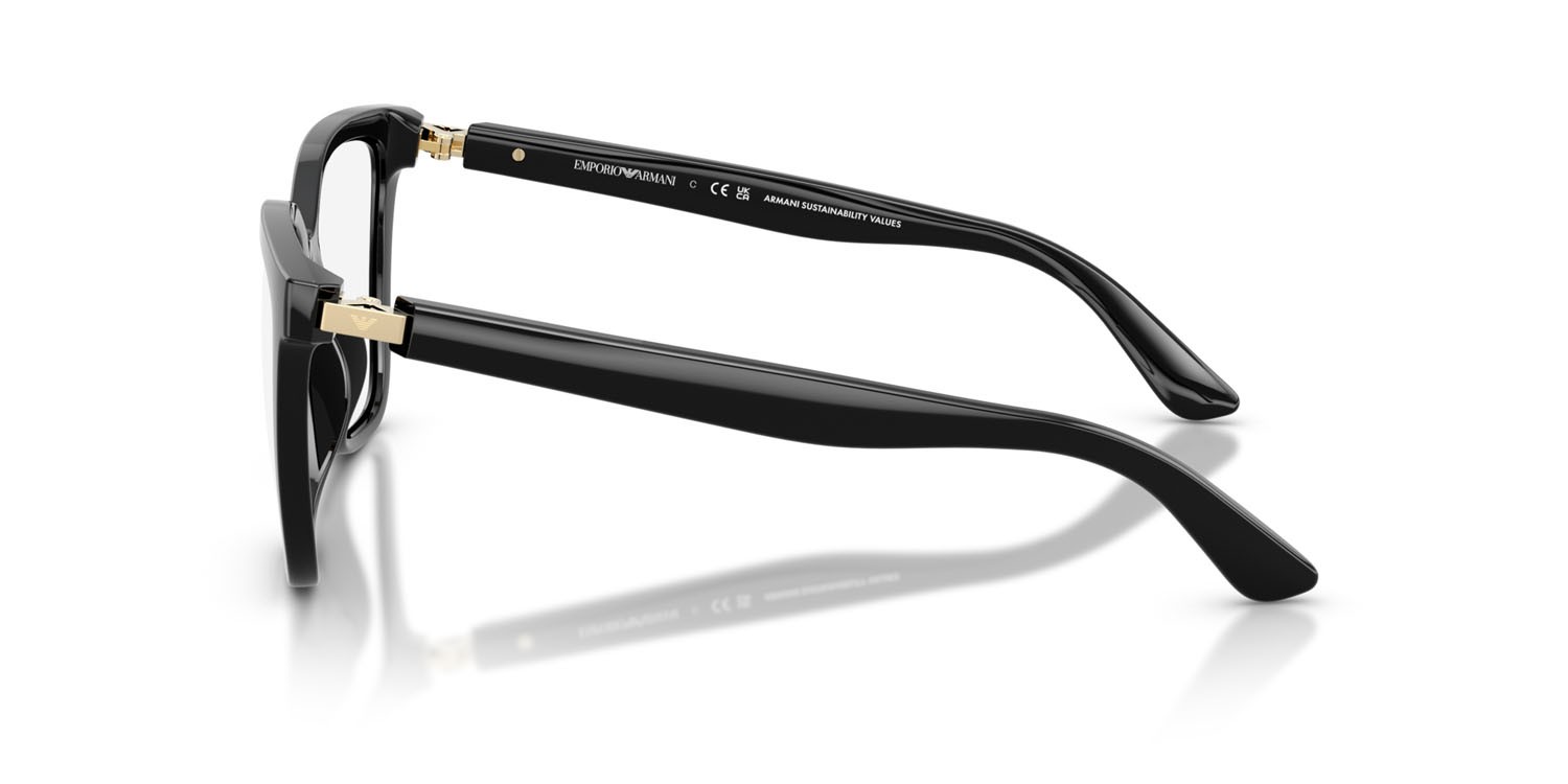 Sunglasses Emporio Armani EA 4254U (50171W) color nero lucido shape cat eye lenses trasparente