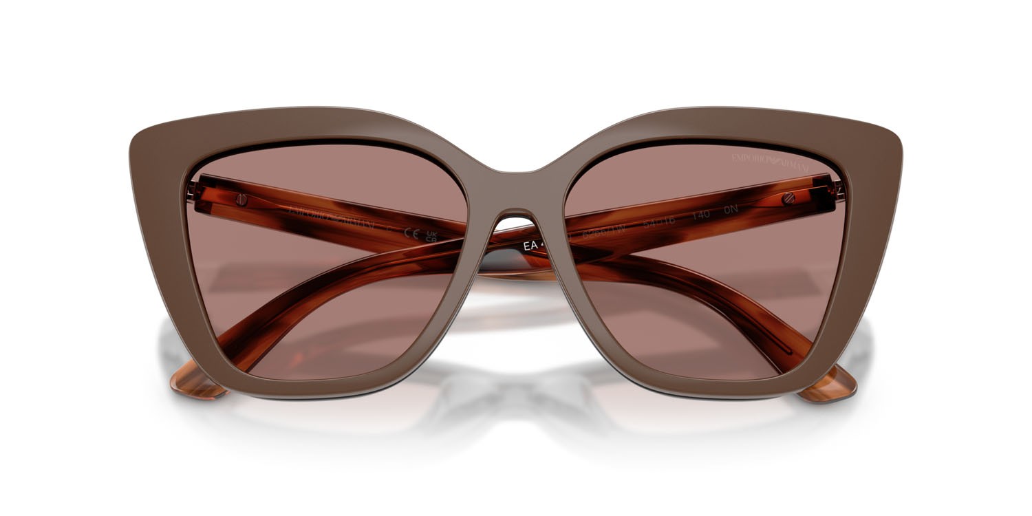Sunglasses Emporio Armani EA 4254U (62661W) color nero lucido shape cat eye lenses trasparente