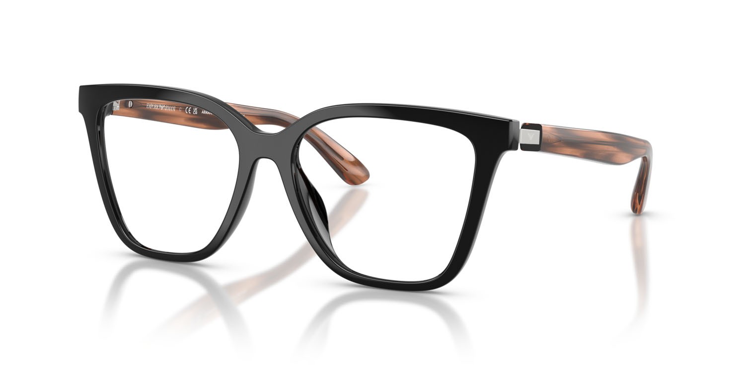 Sunglasses Emporio Armani EA 4254U (62661W) color nero lucido shape cat eye lenses trasparente