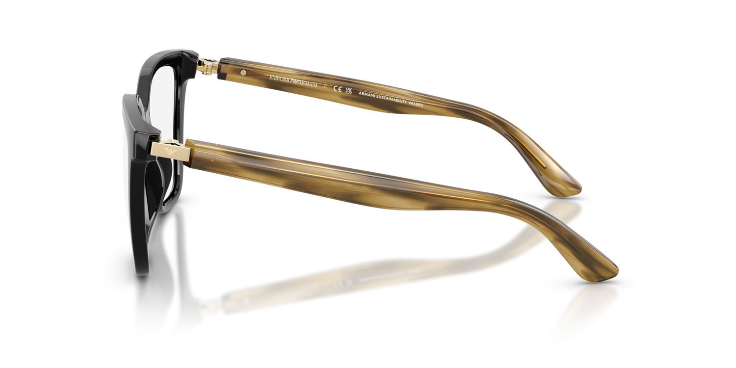 Sunglasses Emporio Armani EA 4254U (62671W) color nero lucido shape cat eye lenses trasparente