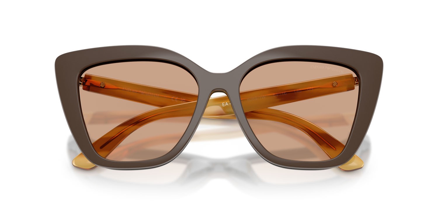 Sunglasses Emporio Armani EA 4254U (62691W) color nero lucido shape cat eye lenses trasparente
