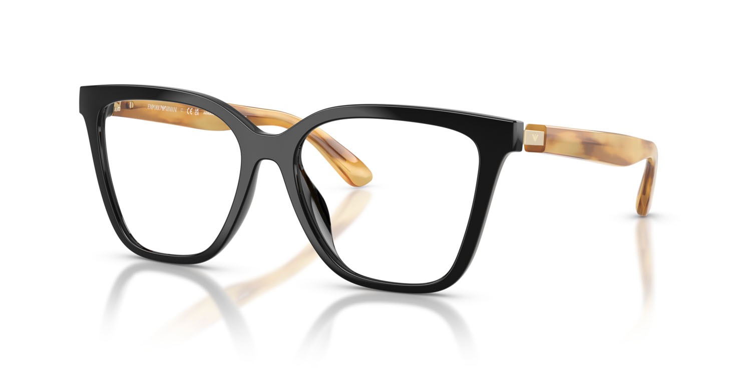 Sunglasses Emporio Armani EA 4254U (62691W) color nero lucido shape cat eye lenses trasparente