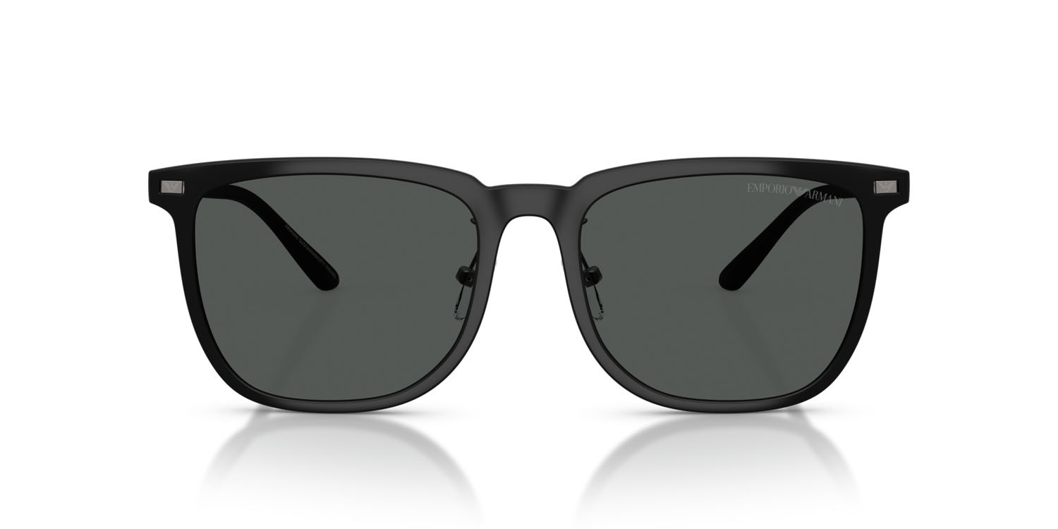 Sunglasses Emporio Armani EA 4255D (500187) color nero opaco shape irregular lenses grigio scuro