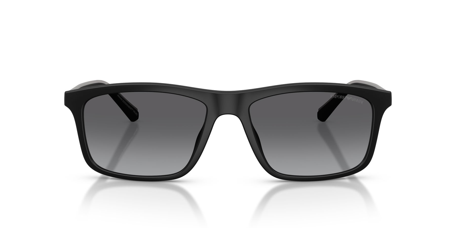 Occhiali da sole Emporio Armani EA 4257U (500181) colore nero opaco forma quadrato lenti polarized grigia sfumata