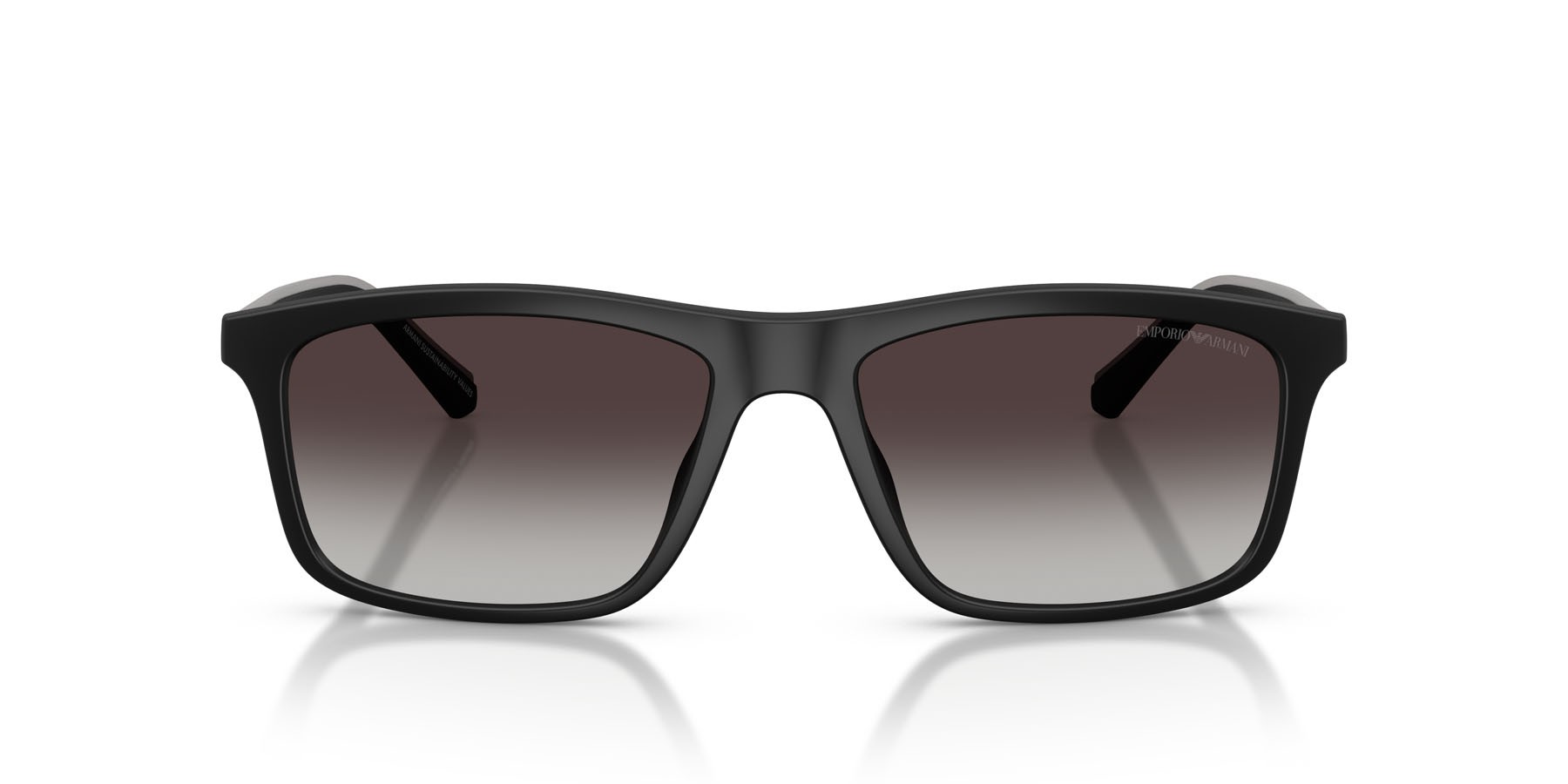 Occhiali da sole Emporio Armani EA 4257U (50018G) colore nero opaco forma quadrato lenti sfumato grigio