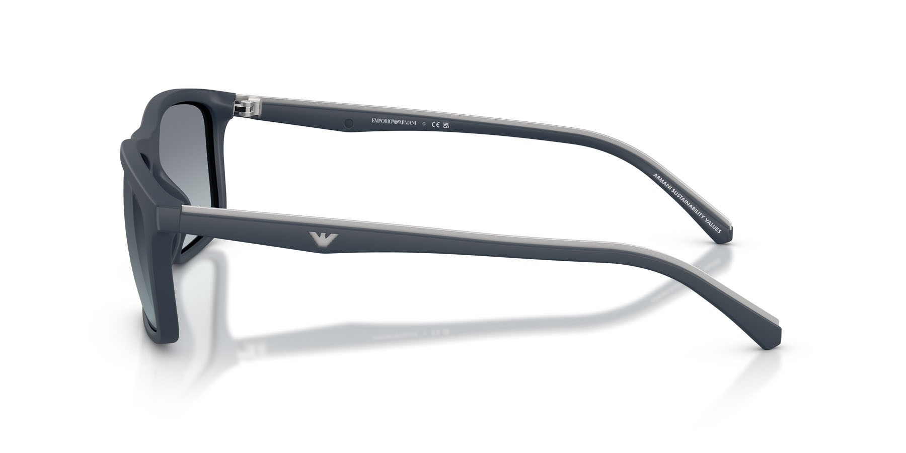 Occhiali da sole Emporio Armani EA 4257U (508819) colore blu opaco forma quadrato lenti blu sfumato