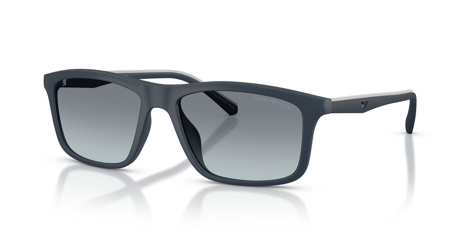 Occhiali da sole Emporio Armani EA 4257U (508819) colore blu opaco forma quadrato lenti blu sfumato