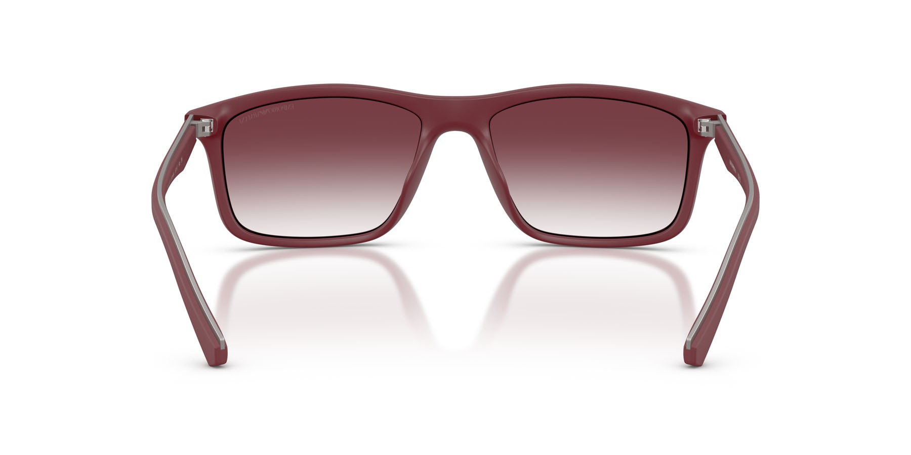 Occhiali da sole Emporio Armani EA 4257U (52618H) colore bordeaux opaco forma quadrato lenti trasparente sfumato viola scuro