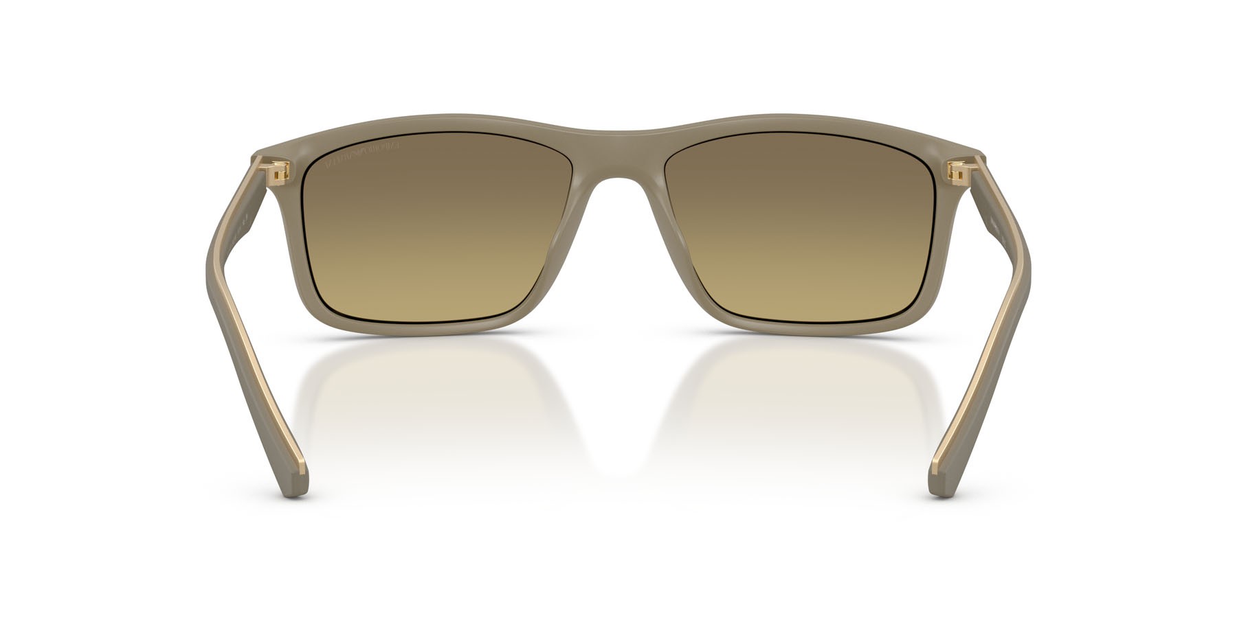 Occhiali da sole Emporio Armani EA 4257U (5437G9) colore beige opaco forma quadrato lenti marrone sfumato grigio