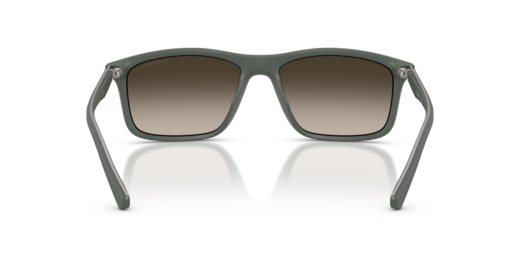 Occhiali da sole Emporio Armani EA 4257U (631213) colore verde opaco forma quadrato lenti marrone sfumato