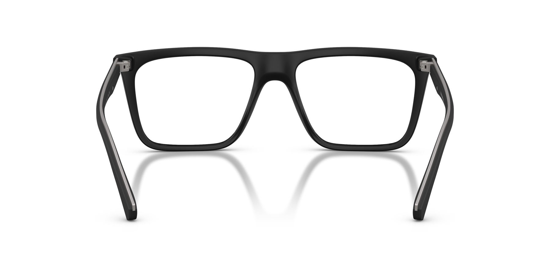 Occhiali da sole Emporio Armani EA 4258 (50011W) colore nero opaco forma quadrato lenti trasparente