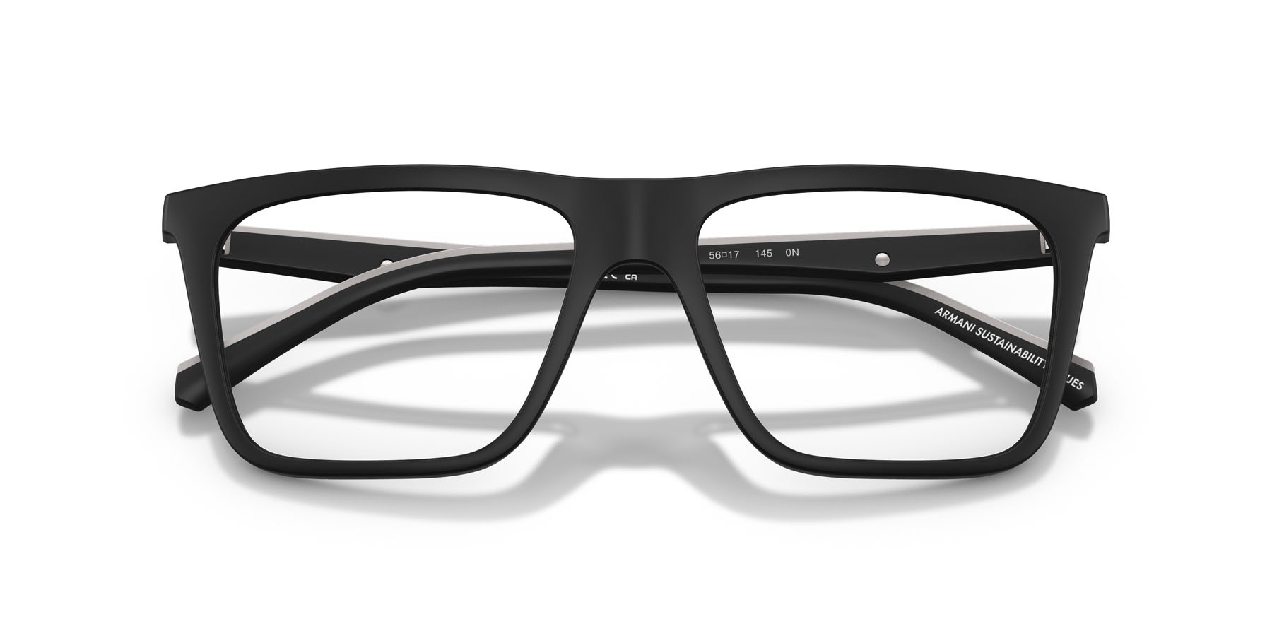 Occhiali da sole Emporio Armani EA 4258 (50011W) colore nero opaco forma quadrato lenti trasparente