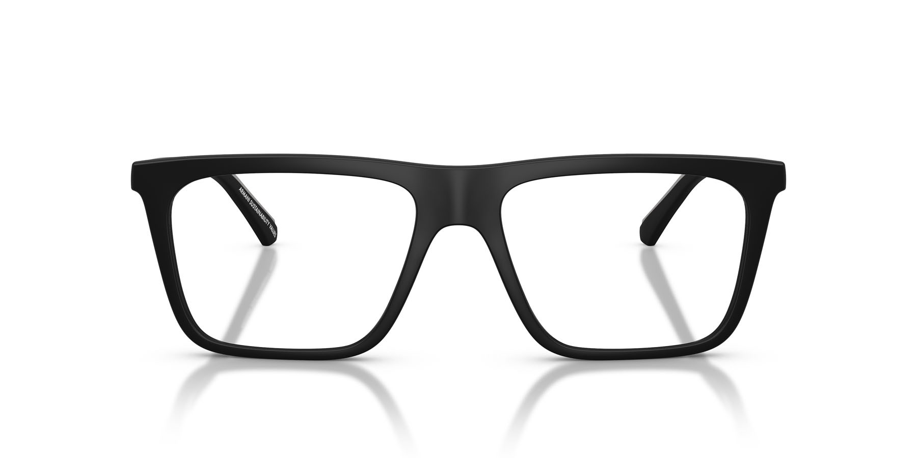 Occhiali da sole Emporio Armani EA 4258 (50011W) colore nero opaco forma quadrato lenti trasparente