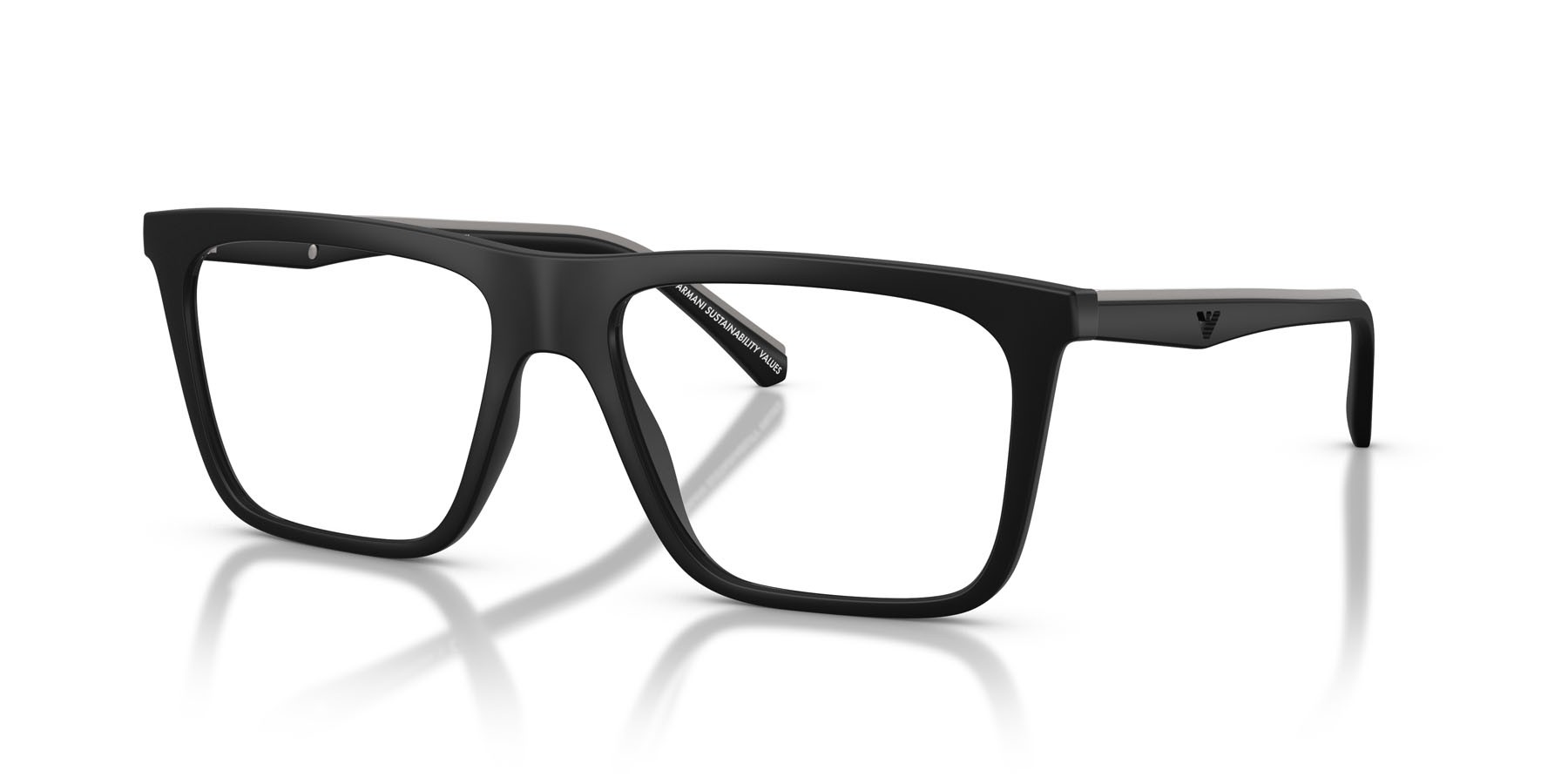 Occhiali da sole Emporio Armani EA 4258 (50011W) colore nero opaco forma quadrato lenti trasparente