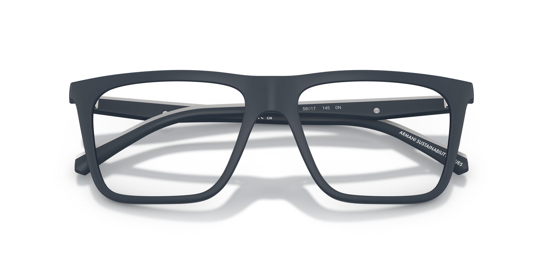 Occhiali da sole Emporio Armani EA 4258 (50881W) colore blu opaco forma quadrato lenti trasparente