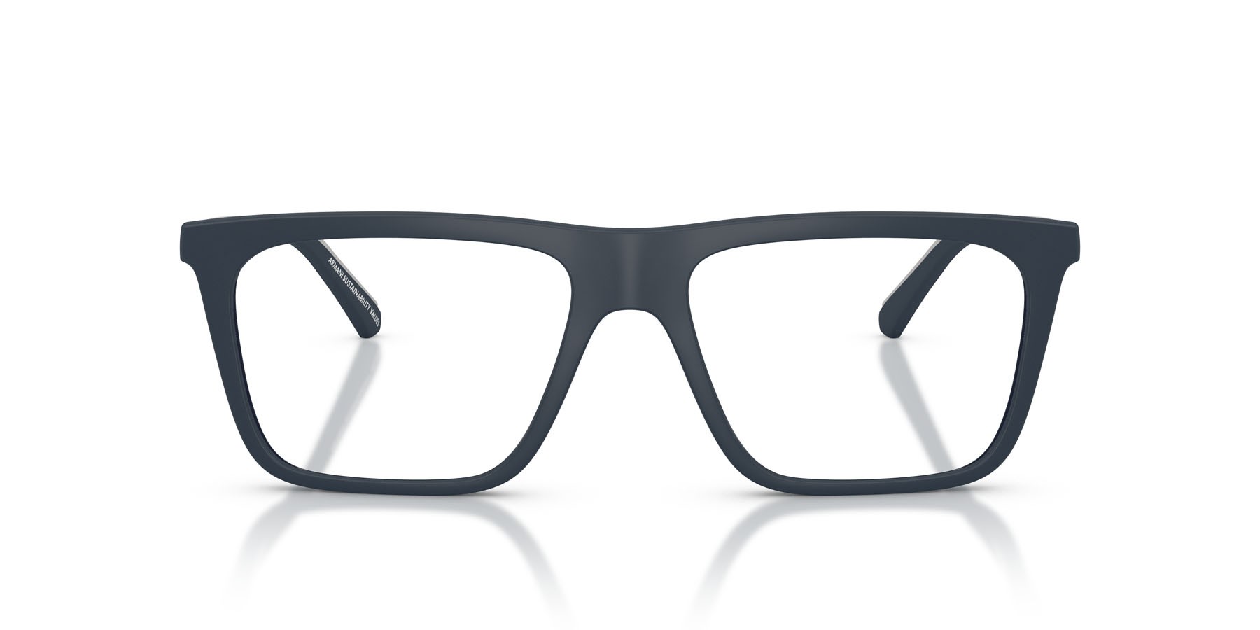 Occhiali da sole Emporio Armani EA 4258 (50881W) colore blu opaco forma quadrato lenti trasparente