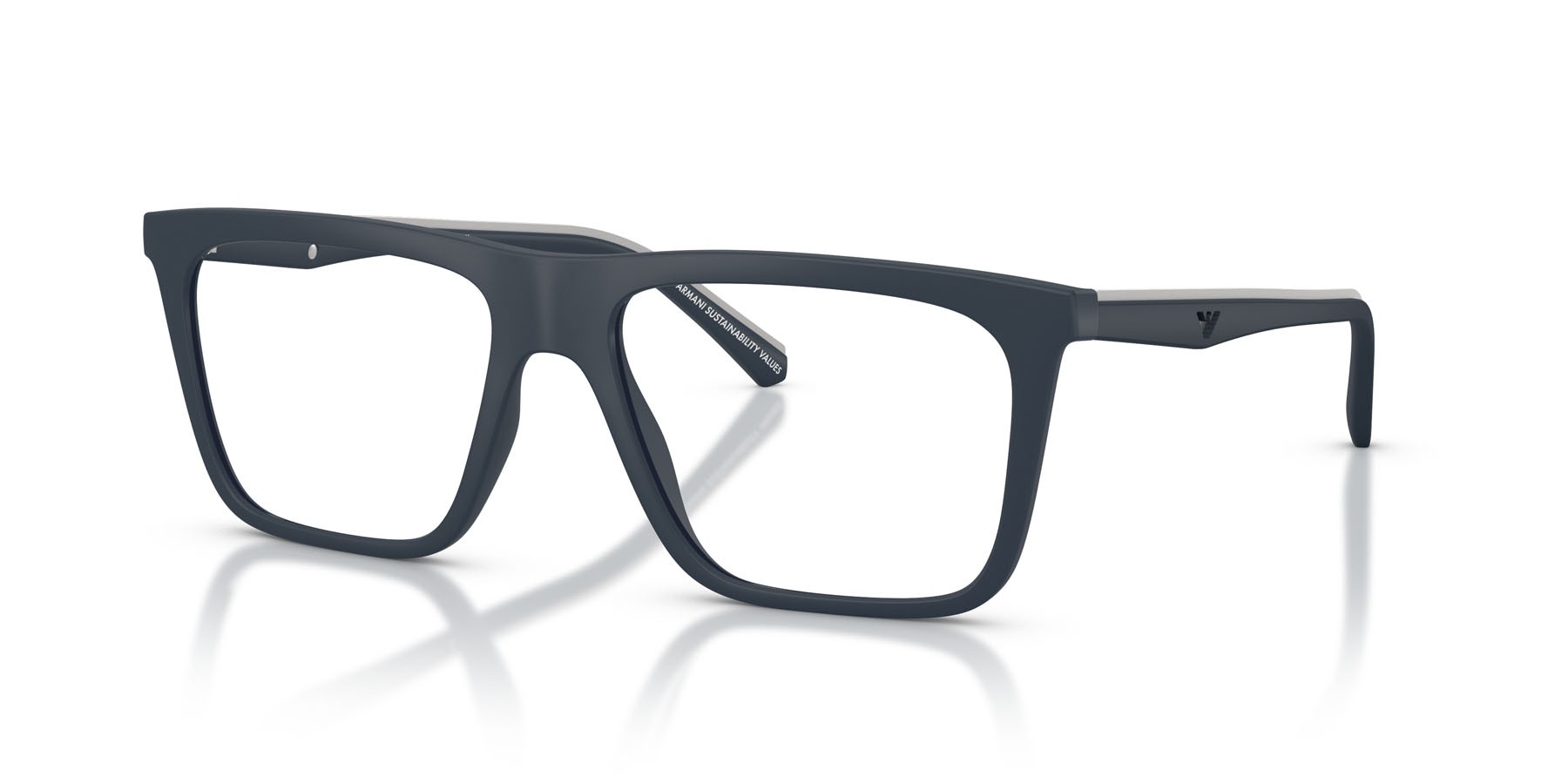 Occhiali da sole Emporio Armani EA 4258 (50881W) colore blu opaco forma quadrato lenti trasparente