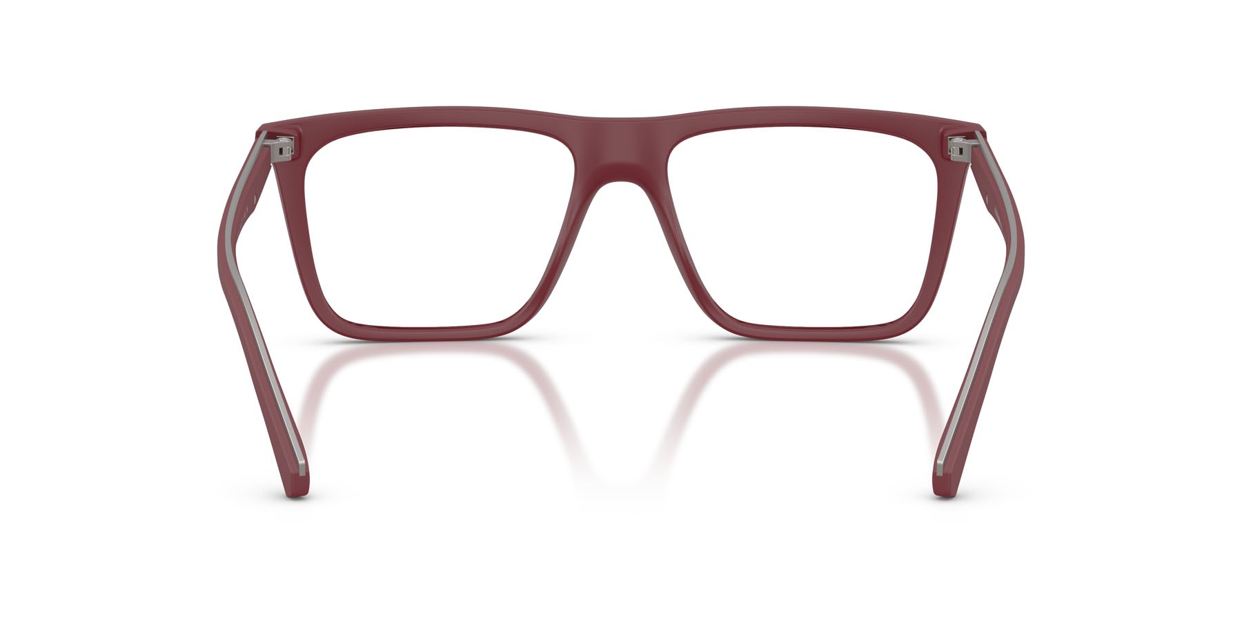Occhiali da sole Emporio Armani EA 4258 (52611W) colore bordeaux opaco forma quadrato lenti trasparente