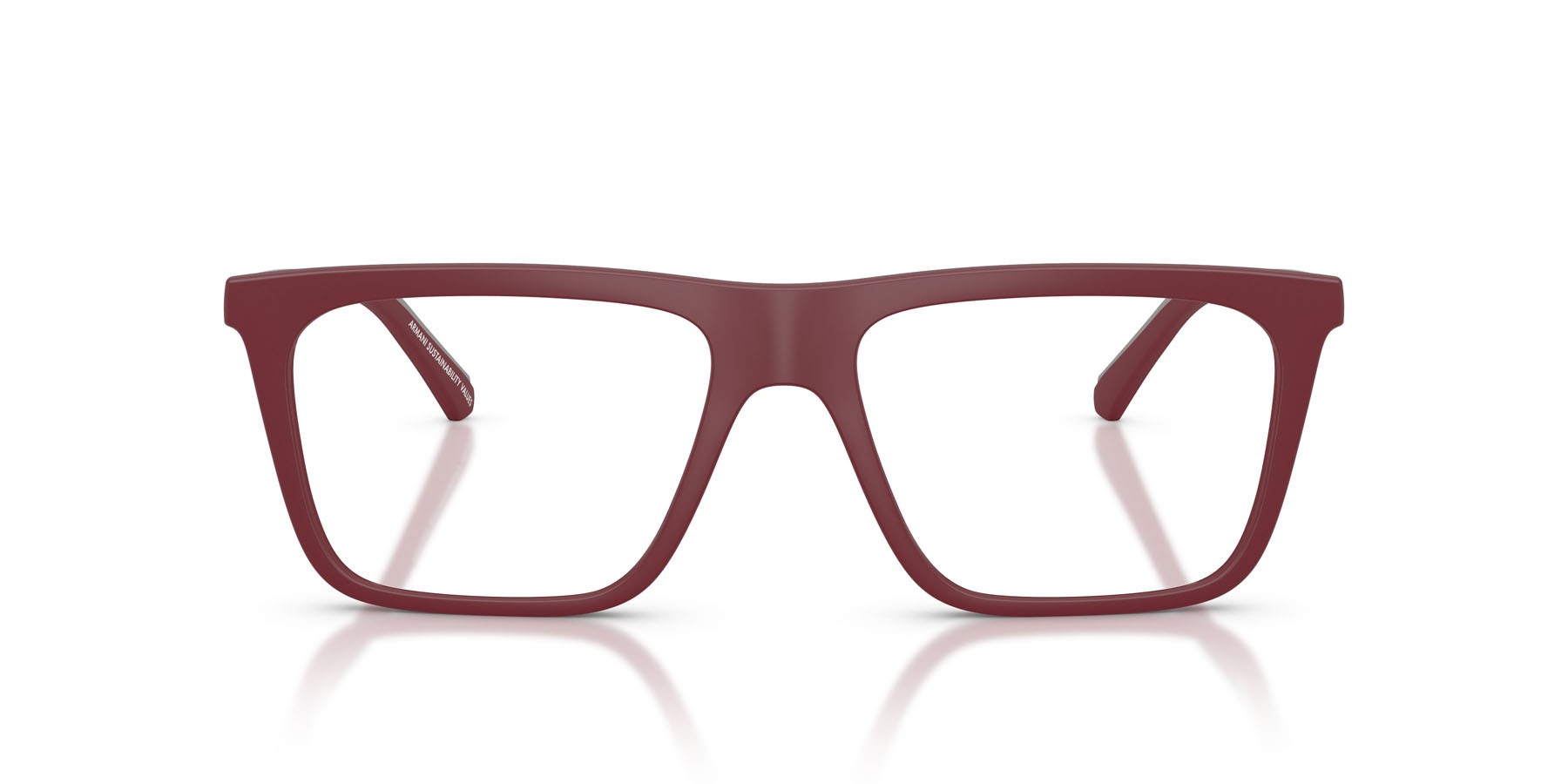 Occhiali da sole Emporio Armani EA 4258 (52611W) colore bordeaux opaco forma quadrato lenti trasparente