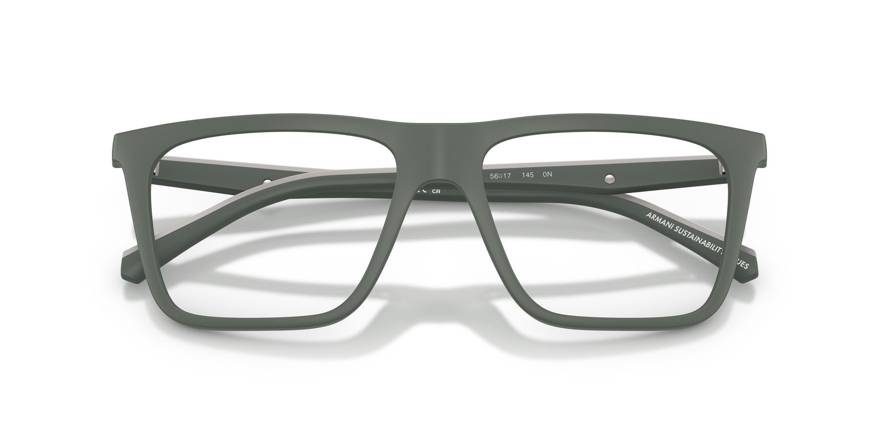 Occhiali da sole Emporio Armani EA 4258 (63121W) colore verde opaco forma quadrato lenti trasparente
