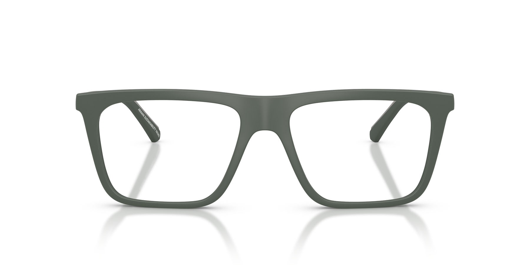 Occhiali da sole Emporio Armani EA 4258 (63121W) colore verde opaco forma quadrato lenti trasparente