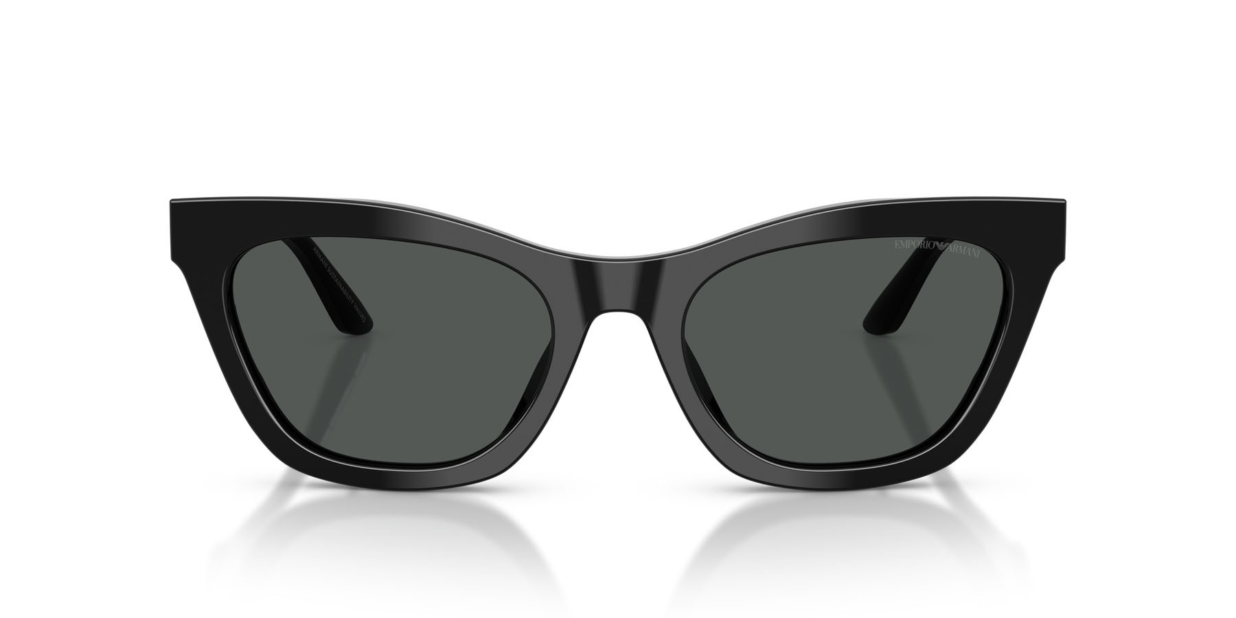 Sunglasses Emporio Armani EA 4259U (501787) color nero lucido shape cat eye lenses grigio scuro