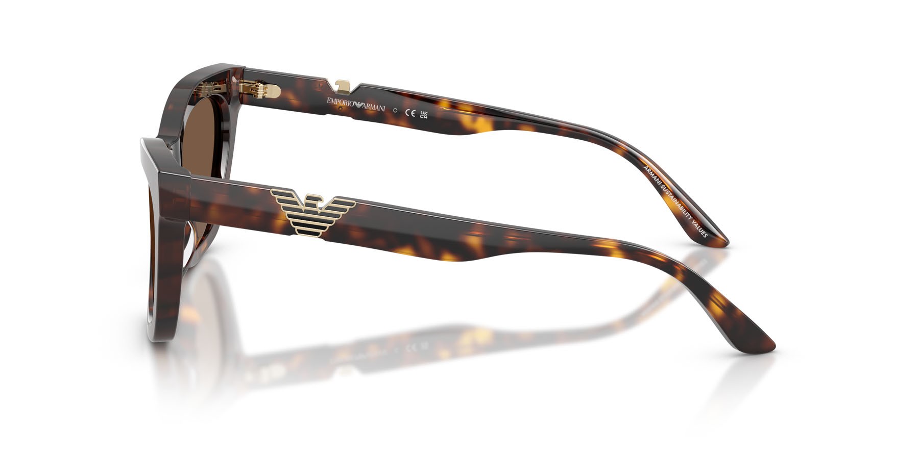 Sunglasses Emporio Armani EA 4259U (502673) color havana lucido shape cat eye lenses marrone