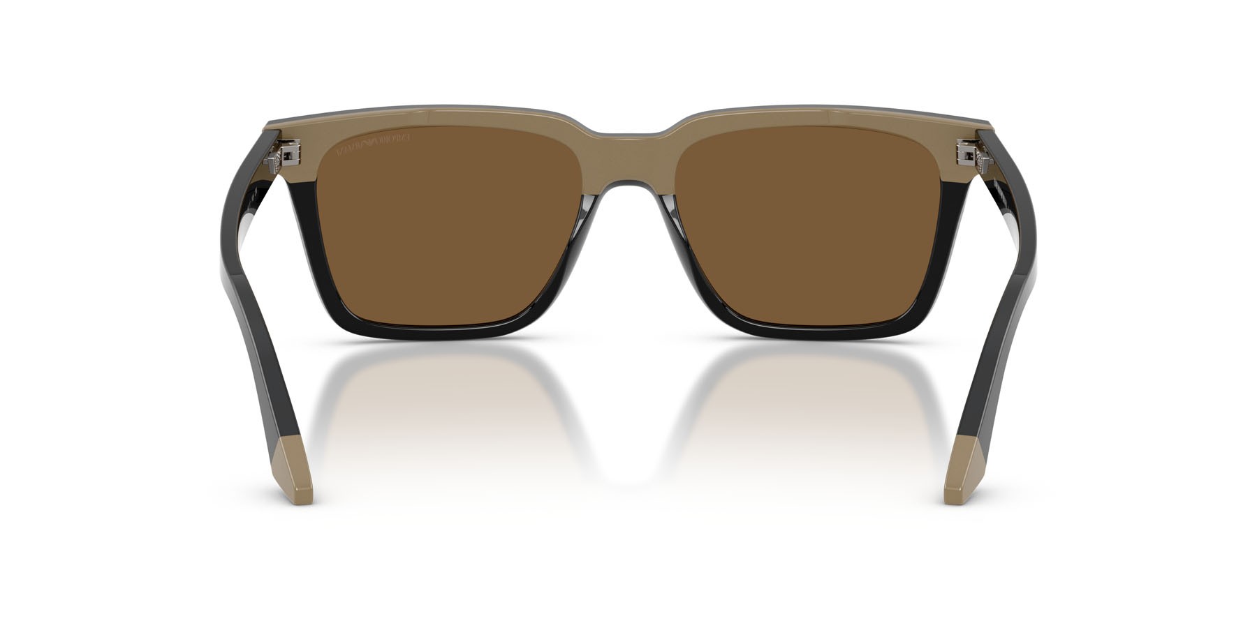 Occhiali da sole Emporio Armani EA 4260 (631373) colore nero/beige forma quadrato lenti marrone