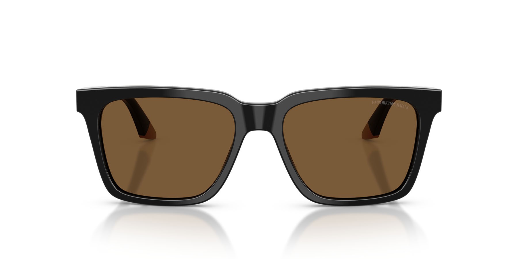 Occhiali da sole Emporio Armani EA 4260 (631373) colore nero/beige forma quadrato lenti marrone