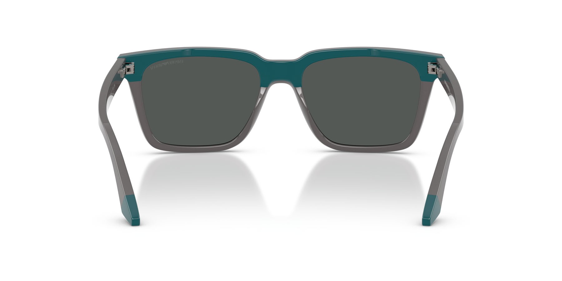 Occhiali da sole Emporio Armani EA 4260 (631487) colore grigio opalino/blu forma quadrato lenti grigio scuro