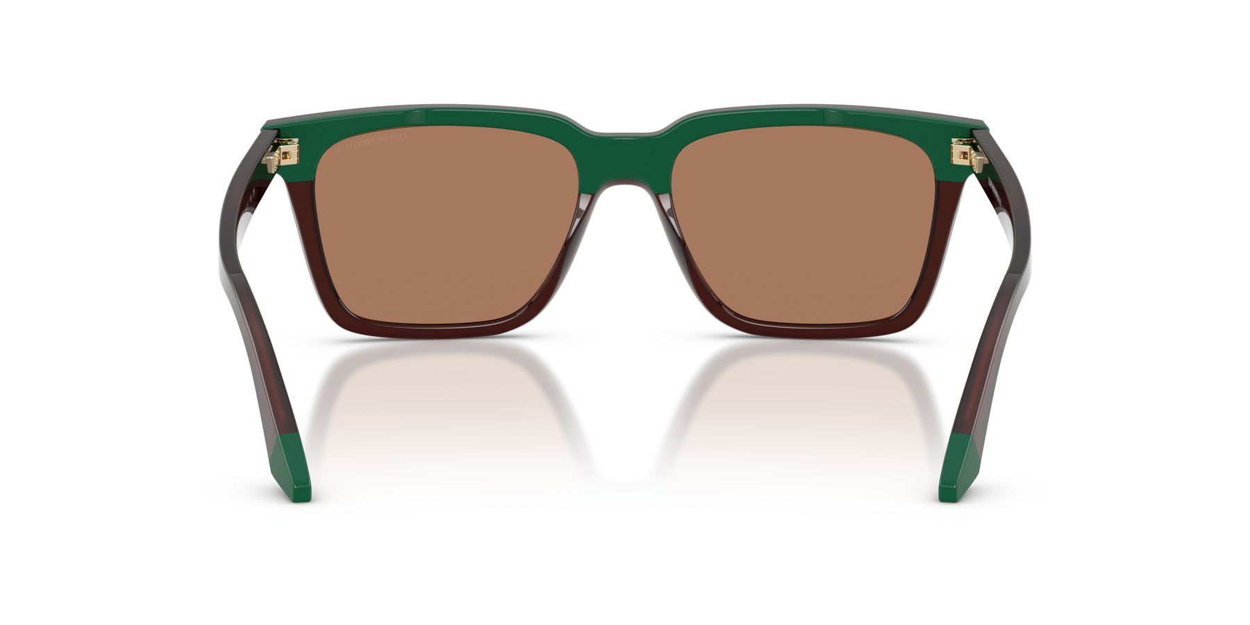 Occhiali da sole Emporio Armani EA 4260 (631573) colore marrone opalino/verde forma quadrato lenti marrone