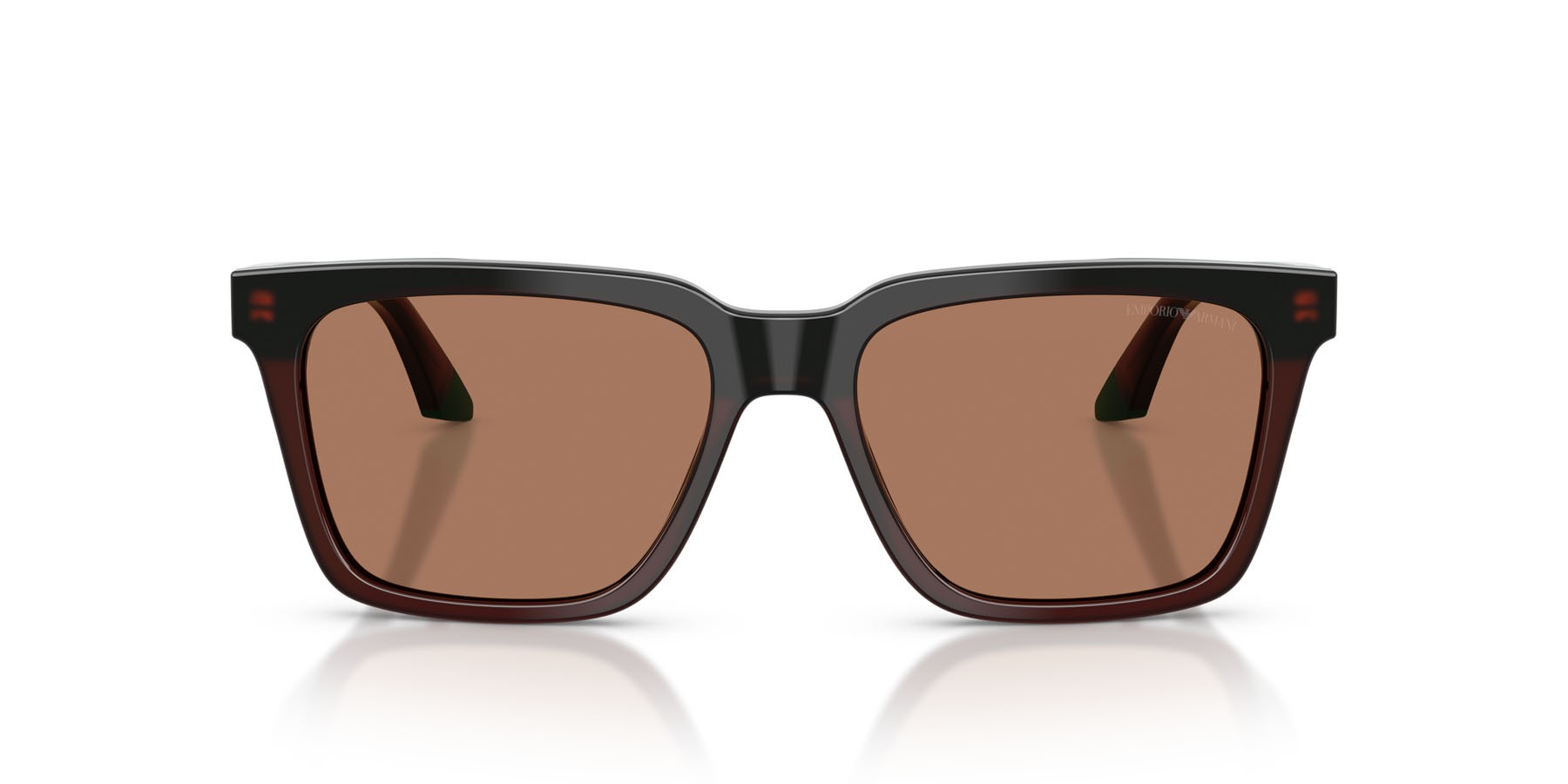 Occhiali da sole Emporio Armani EA 4260 (631573) colore marrone opalino/verde forma quadrato lenti marrone