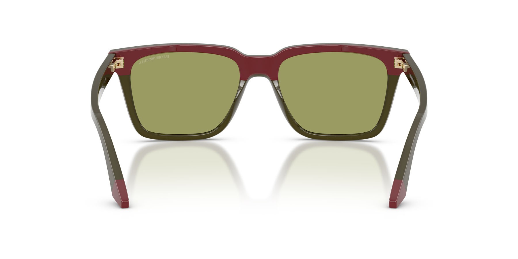 Occhiali da sole Emporio Armani EA 4260 (63162A) colore verde opalino/bordeaux forma quadrato lenti verde