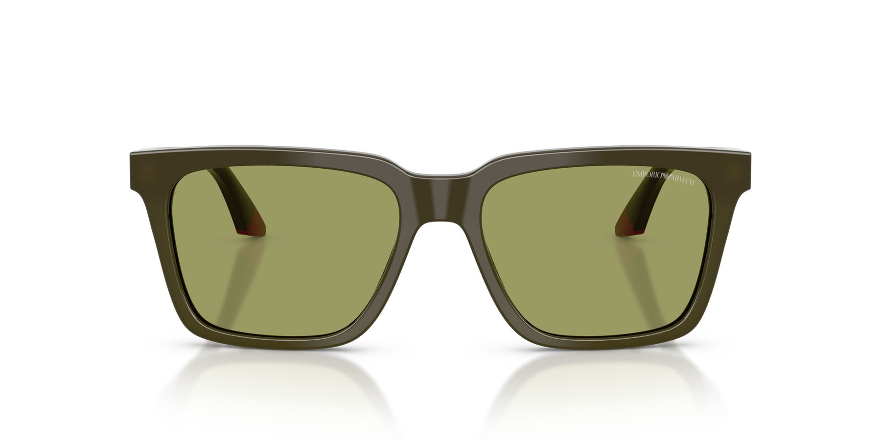 Occhiali da sole Emporio Armani EA 4260 (63162A) colore verde opalino/bordeaux forma quadrato lenti verde