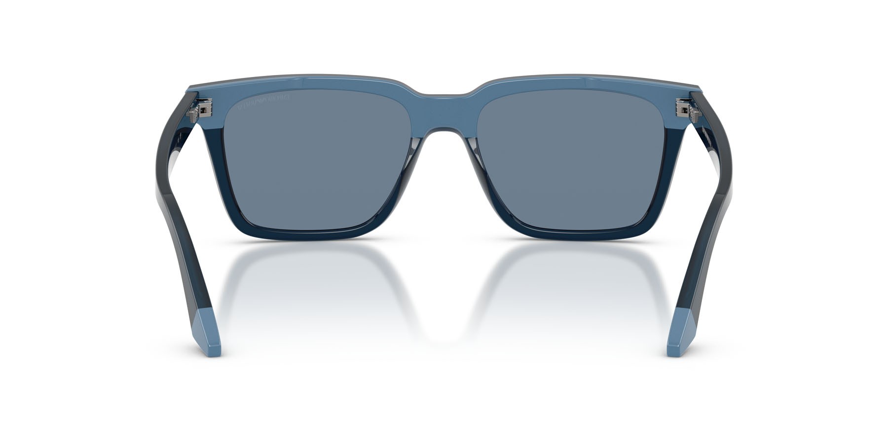 Occhiali da sole Emporio Armani EA 4260 (63172V) colore blu opalino forma quadrato lenti blu polarizzata