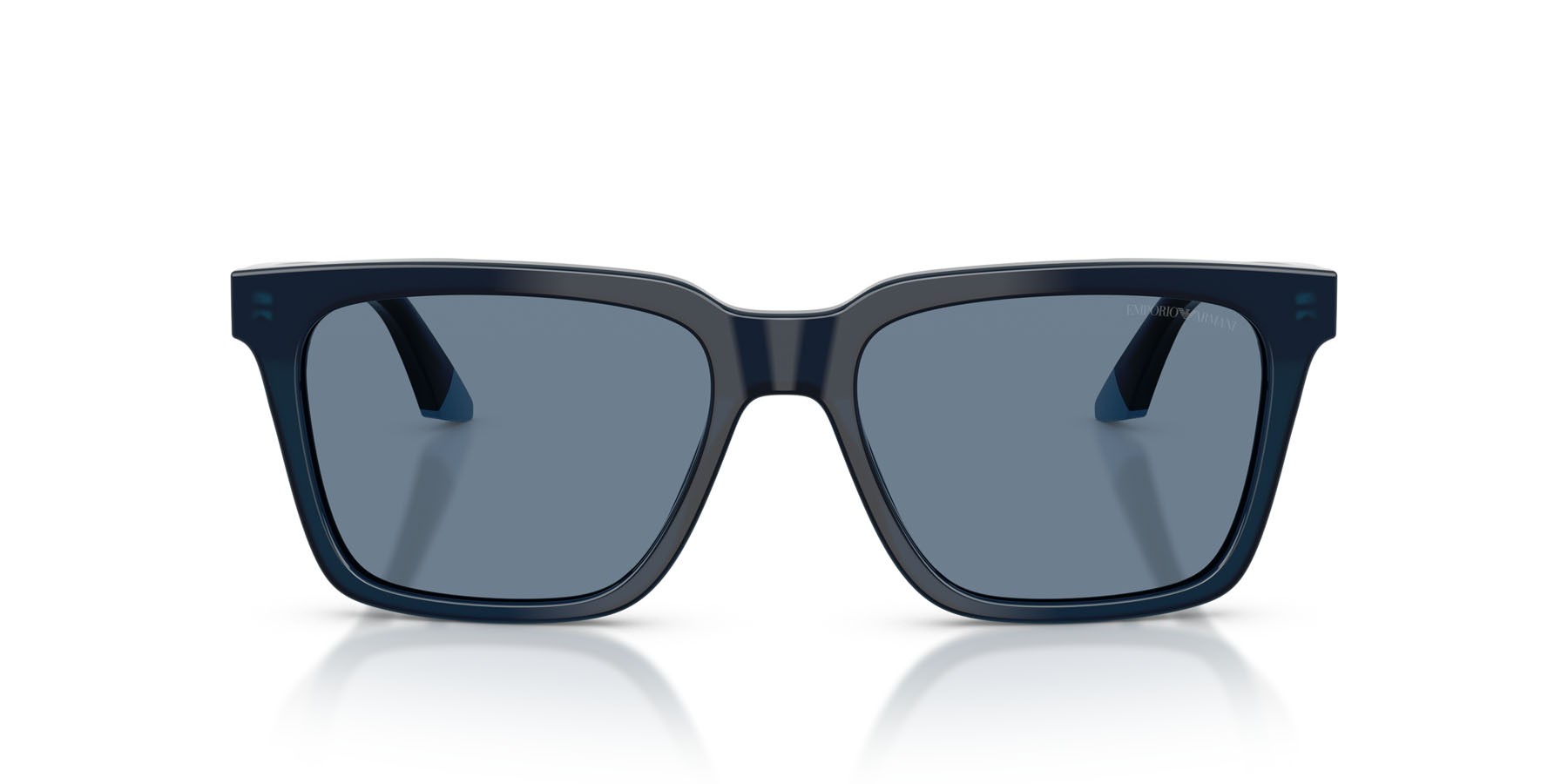 Occhiali da sole Emporio Armani EA 4260 (63172V) colore blu opalino forma quadrato lenti blu polarizzata