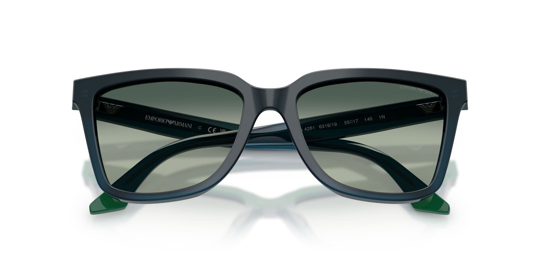 Sunglasses Emporio Armani EA 4261 (631919) color opal blue/green shape irregular lenses blu sfumato
