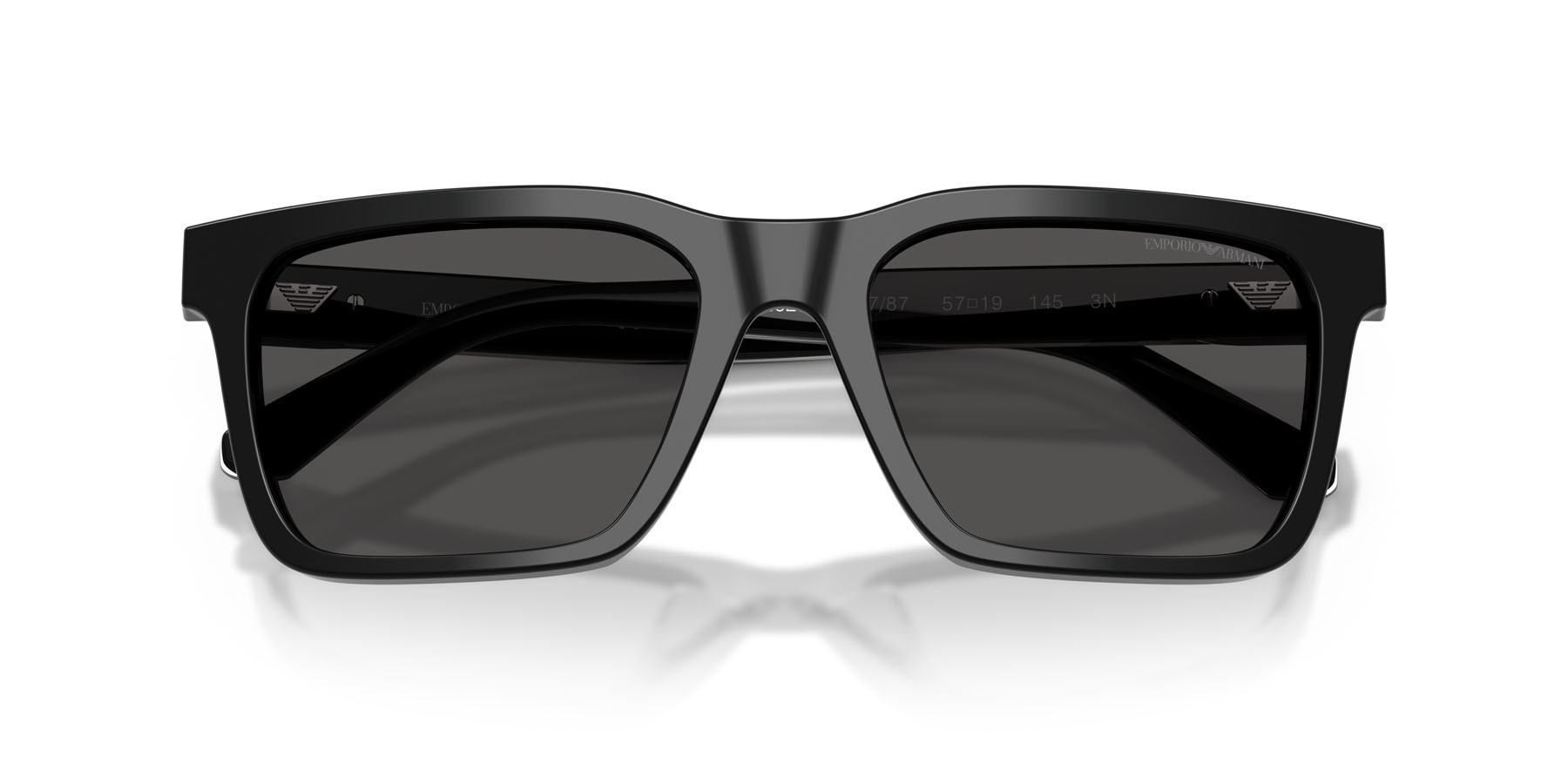 Occhiali da sole Emporio Armani EA 4262U (501787) colore nero lucido forma quadrato lenti grigio scuro