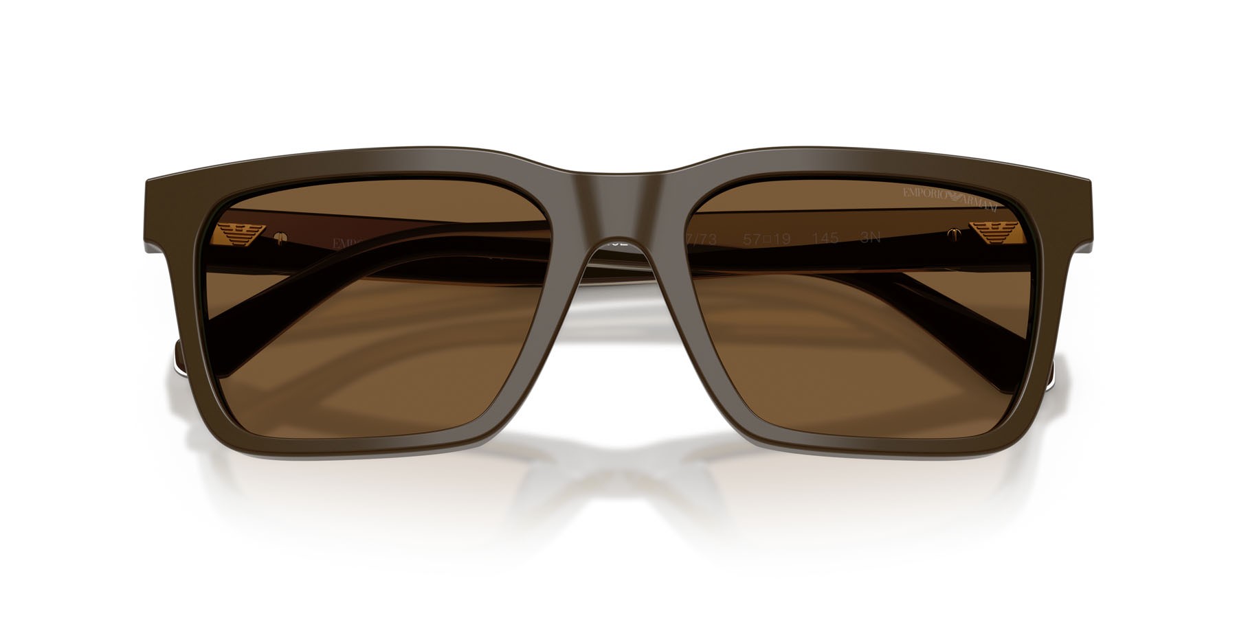 Occhiali da sole Emporio Armani EA 4262U (630773) colore marrone lucido forma quadrato lenti marrone