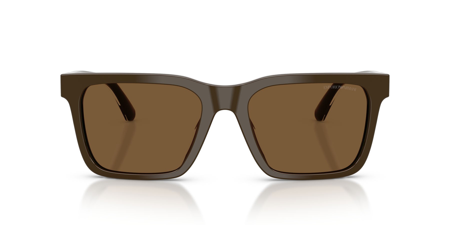 Occhiali da sole Emporio Armani EA 4262U (630773) colore marrone lucido forma quadrato lenti marrone