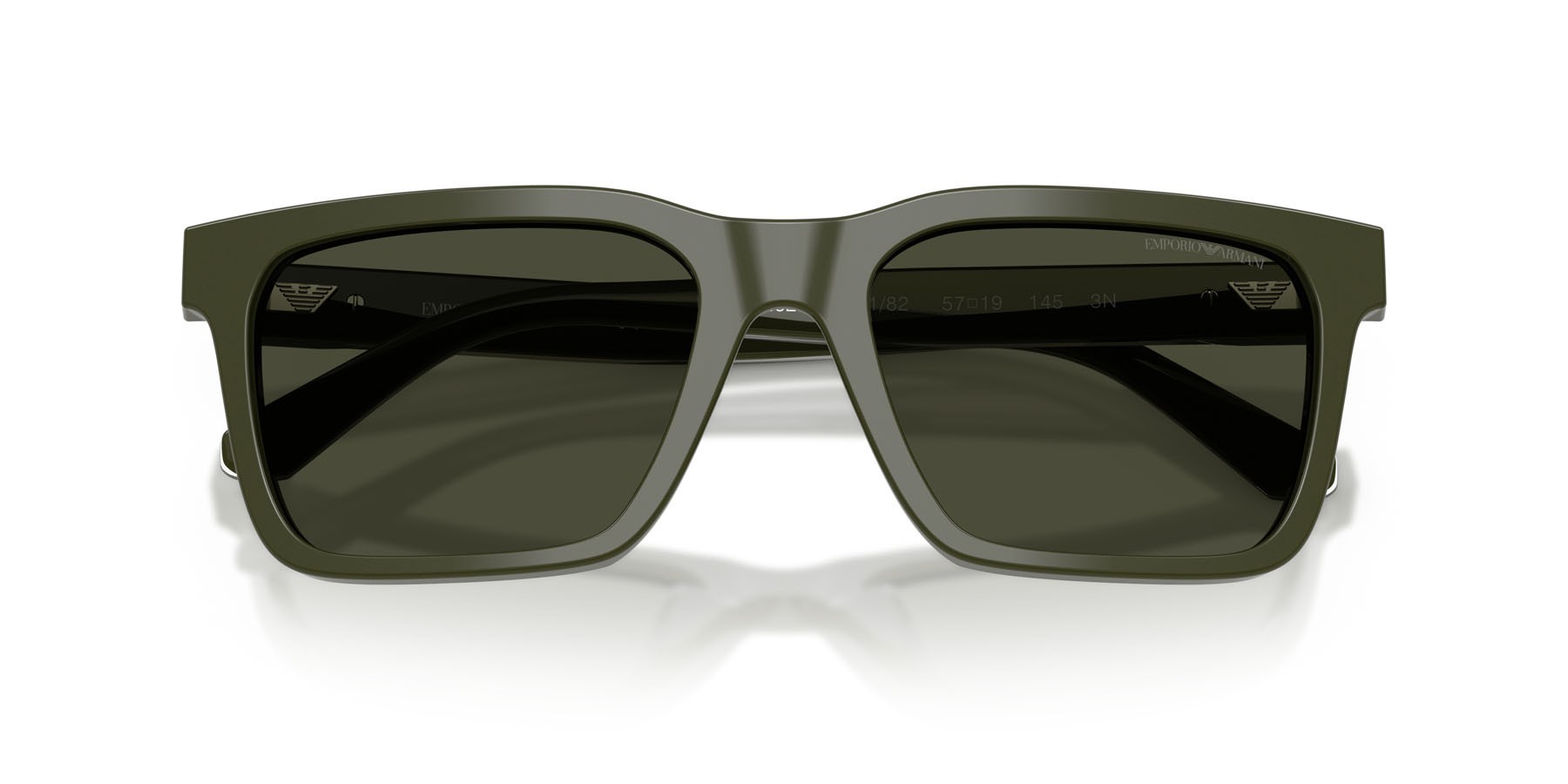 Occhiali da sole Emporio Armani EA 4262U (632182) colore verde lucido forma quadrato lenti verde