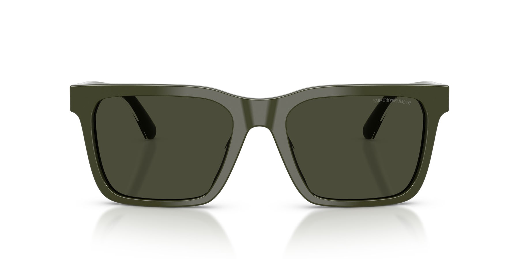 Occhiali da sole Emporio Armani EA 4262U (632182) colore verde lucido forma quadrato lenti verde