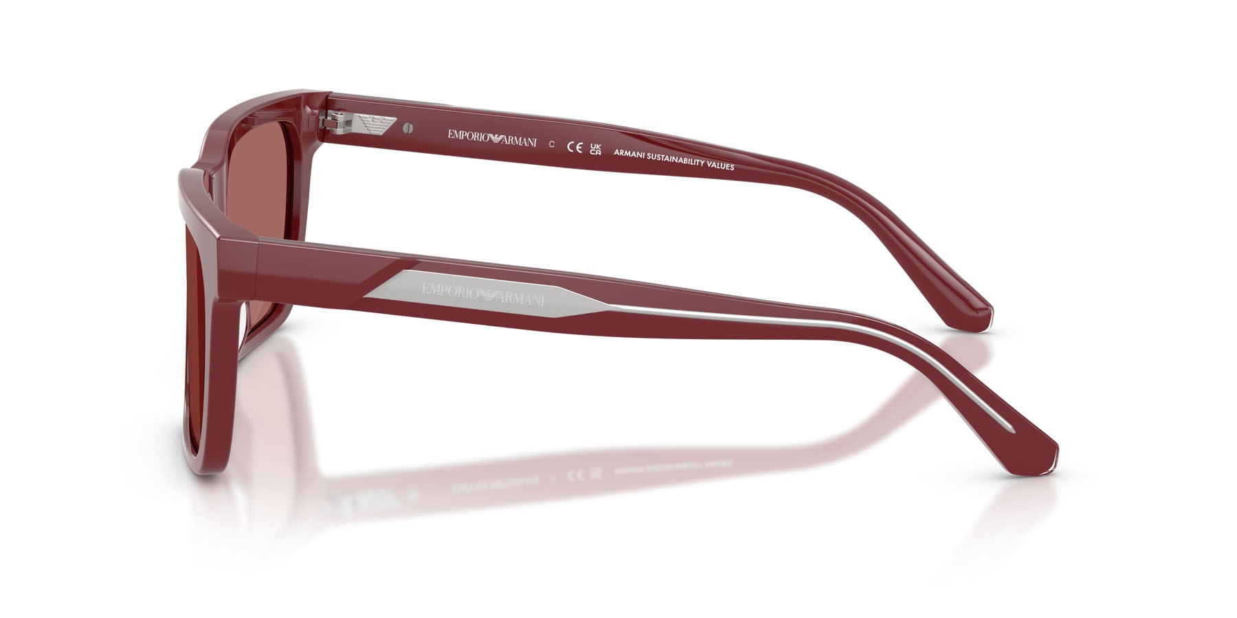 Sunglasses Emporio Armani EA 4262U (632269) color bordeaux lucido shape square lenses violetto scuro