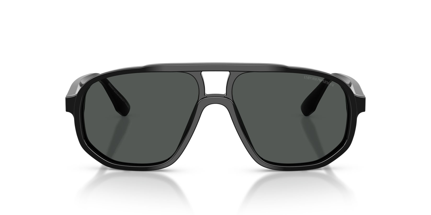 Occhiali da sole Emporio Armani EA 4263U (501787) colore nero lucido forma aviator lenti grigio scuro