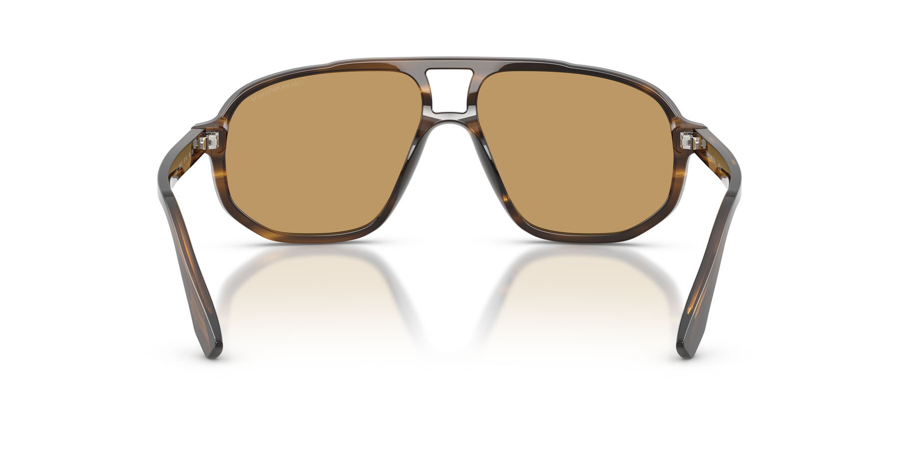 Occhiali da sole Emporio Armani EA 4263U (632673) colore striped dark green forma aviator lenti marrone