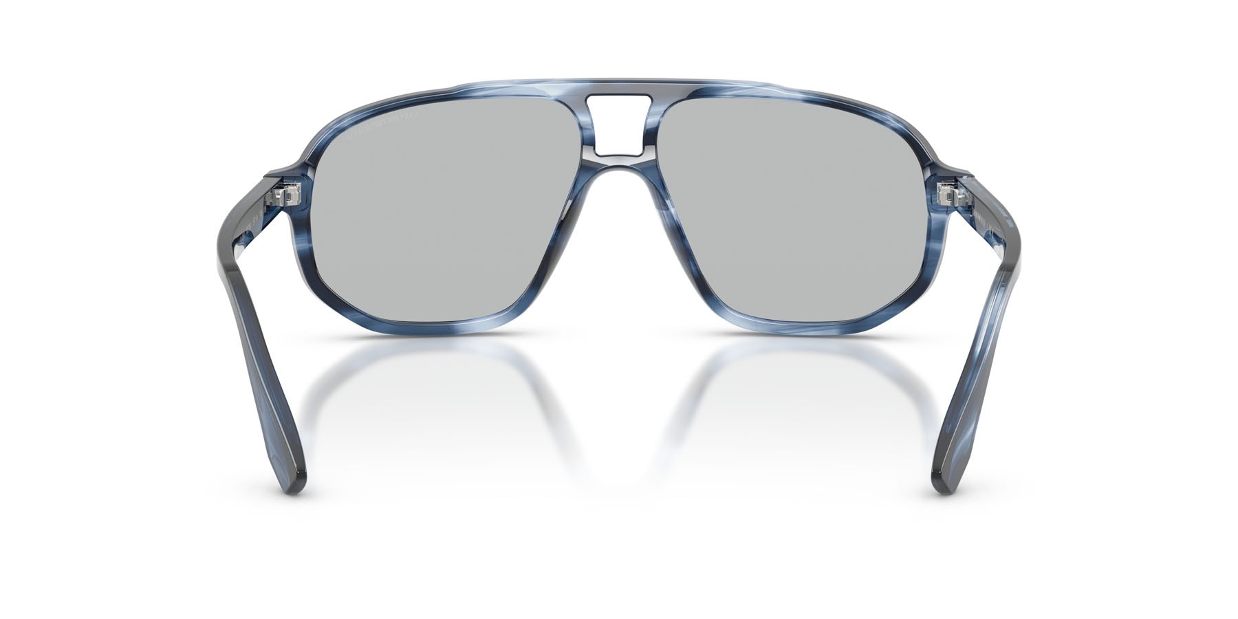 Occhiali da sole Emporio Armani EA 4263U (632787) colore striped dark blue forma aviator lenti grigio chiaro