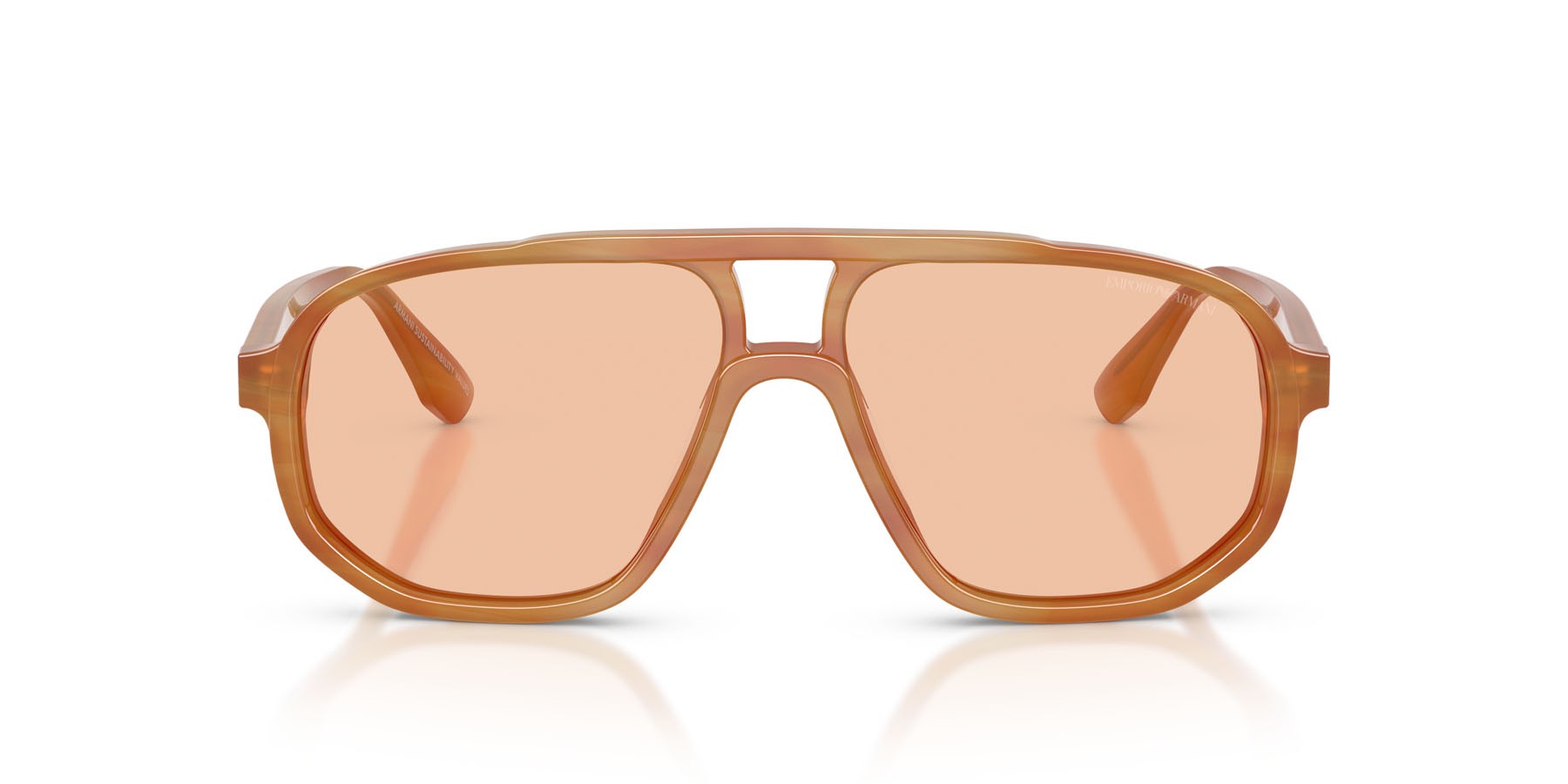 Occhiali da sole Emporio Armani EA 4263U (632873) colore striato marrone chiaro forma aviator lenti marrone chiaro