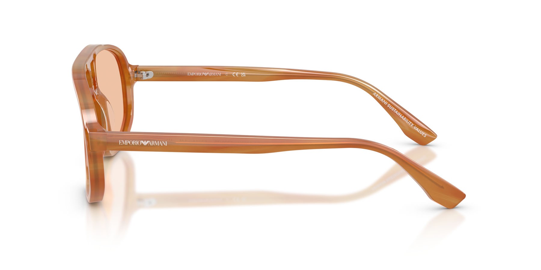 Occhiali da sole Emporio Armani EA 4263U (632873) colore striato marrone chiaro forma aviator lenti marrone chiaro