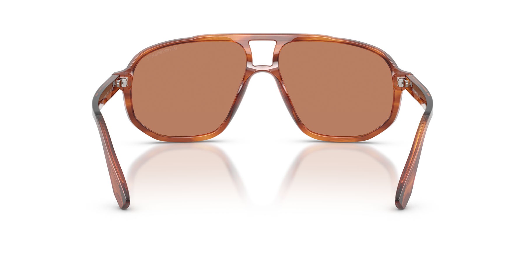 Occhiali da sole Emporio Armani EA 4263U (632973) colore marrone scuro striato forma aviator lenti marrone